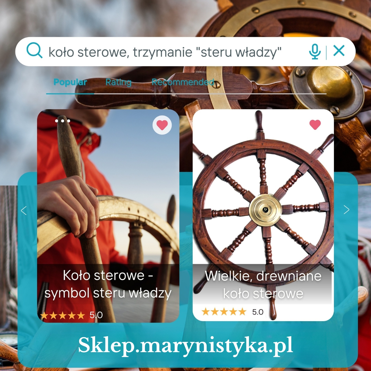 Sklep.marynistyka.pl - drewniane koło sterowe